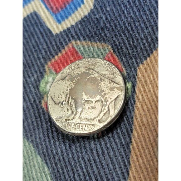 Womens Vintage Denim Jacket With Handmade Buffalo Nickel Button Size XL/2XL - Picture 6 of 9